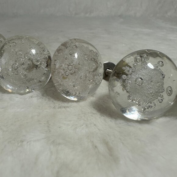 Vintage Clear Glass Bubbled Drawer Knob Shabby Chic Restoration Retro - Picture 8 of 8